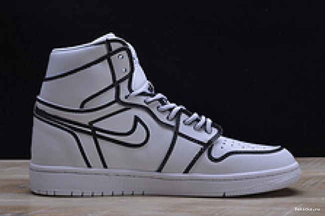 Cheap BK jordan hand-painted 3d pencil” nike mens retro air “comic 1 aa4724-110 white 1203